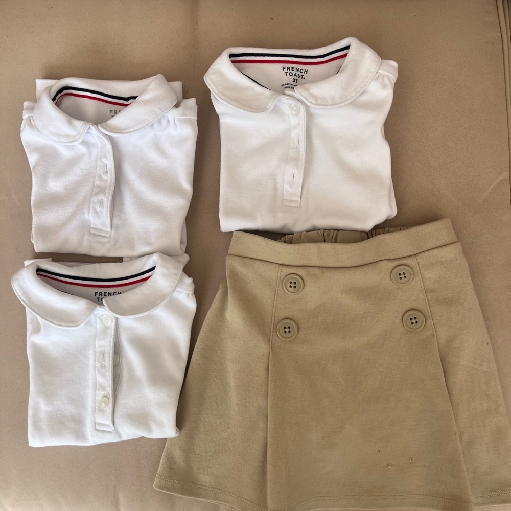 French Toast Kids White Polo Shirt